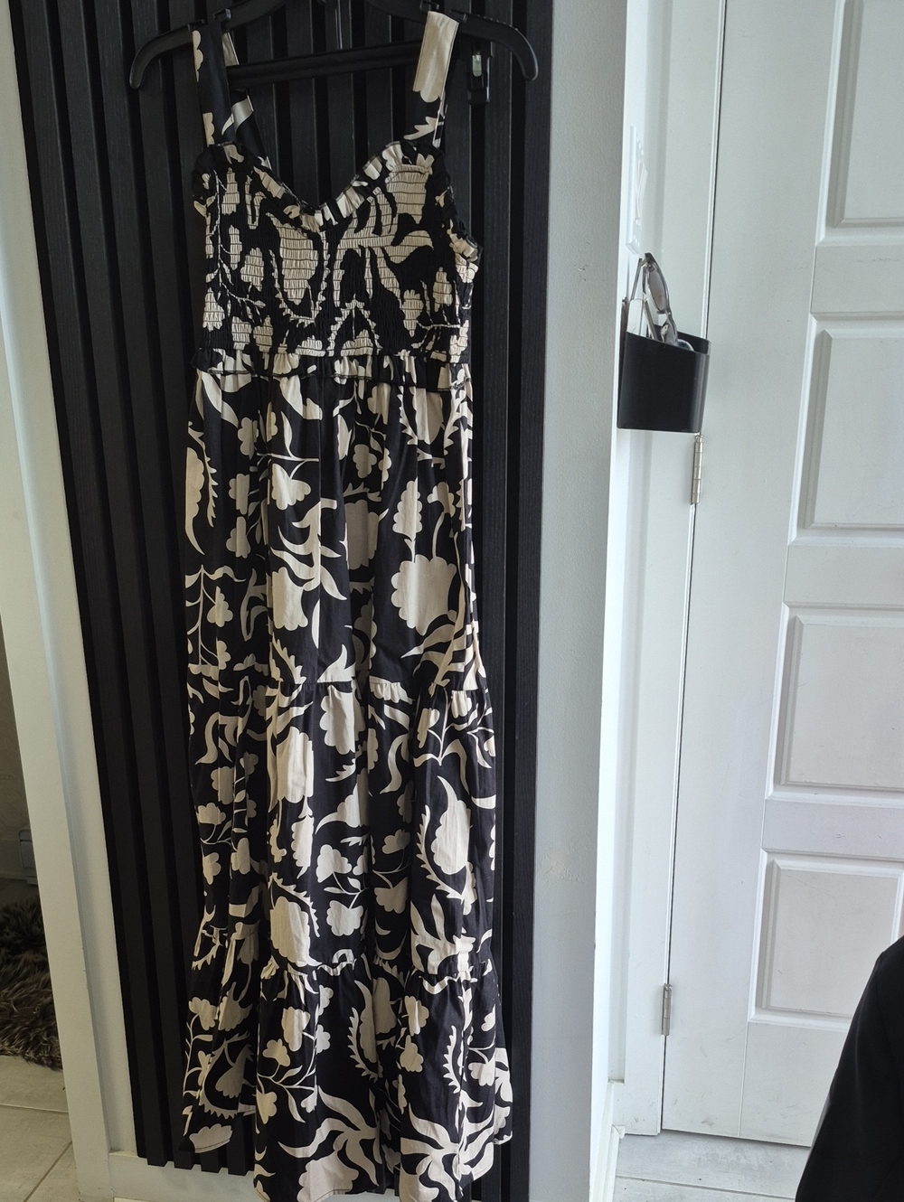 Rebellion Black and Cream Floral Maxi Dress
